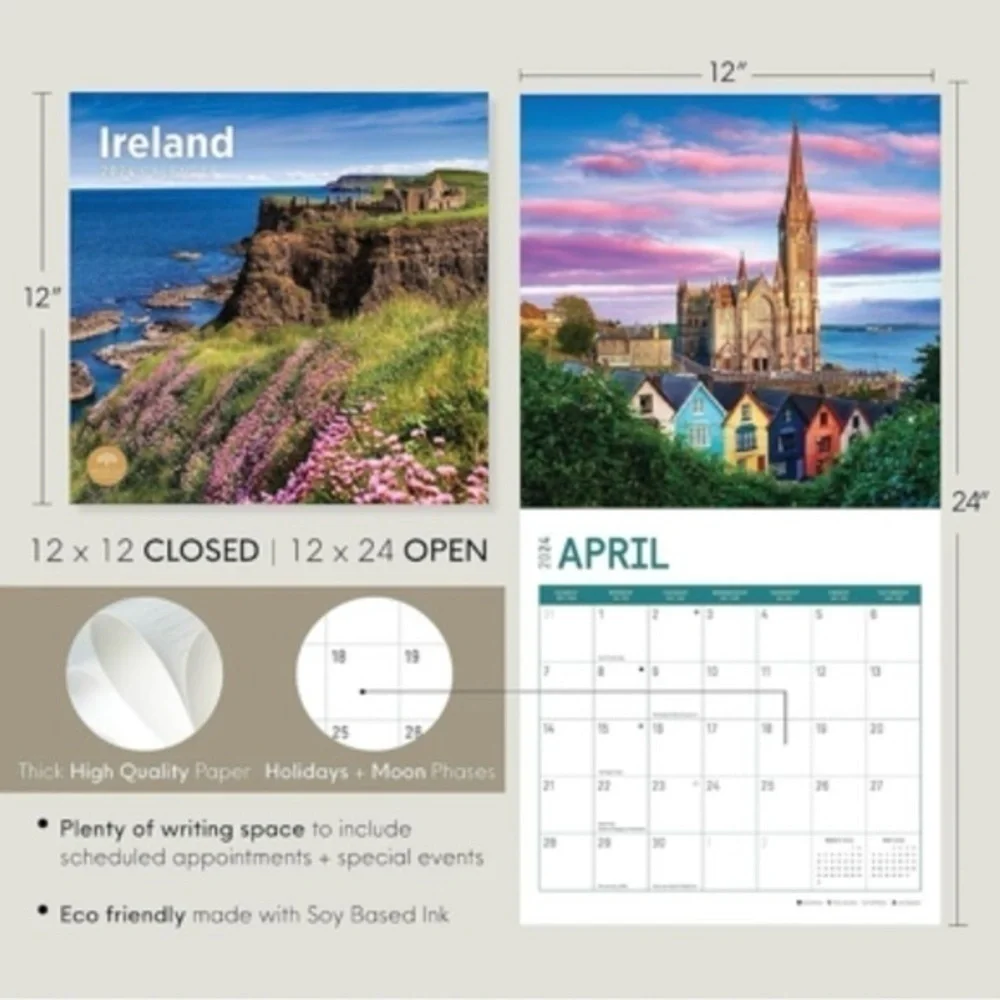 5 for $25!  NWOT! 🇮🇪 Ireland Wall Calendar! 🇮🇪
